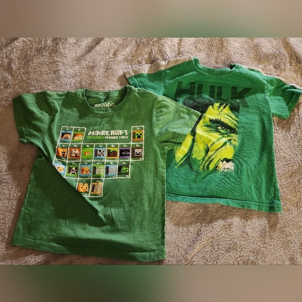 BOYS shirts Minecraft Hulk Marvel graphic tee Youth Small/Xsmall